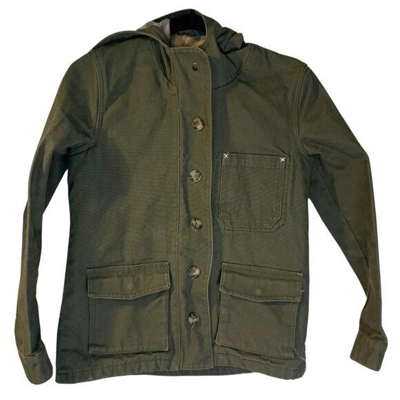 Marine Layer Women's Canvas Chore Jacket Sz XS Olive Green Hooded Fall Layering - Picture 1 of 8